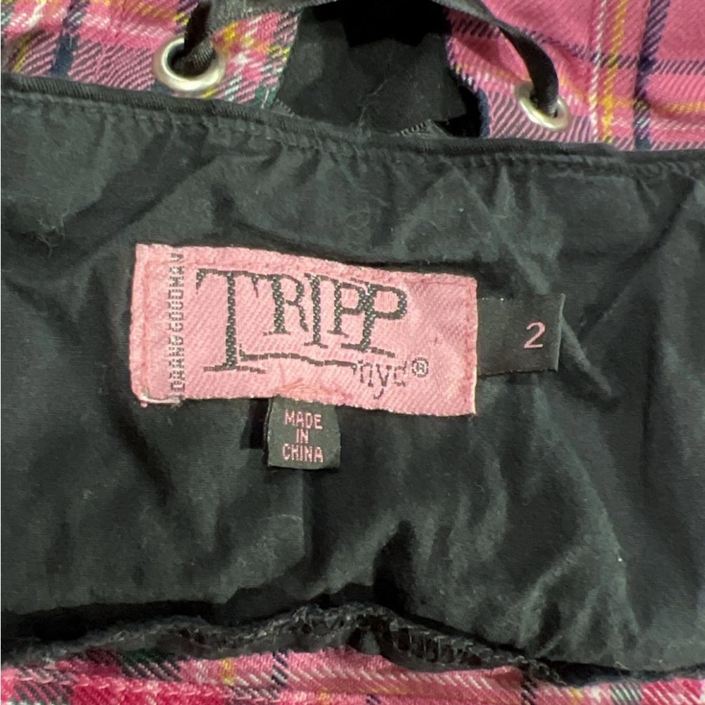 Tripp NYC Vintage Hot Pink And Black  Plaid Corset Size 2 Y2K - Picture 11 of 11